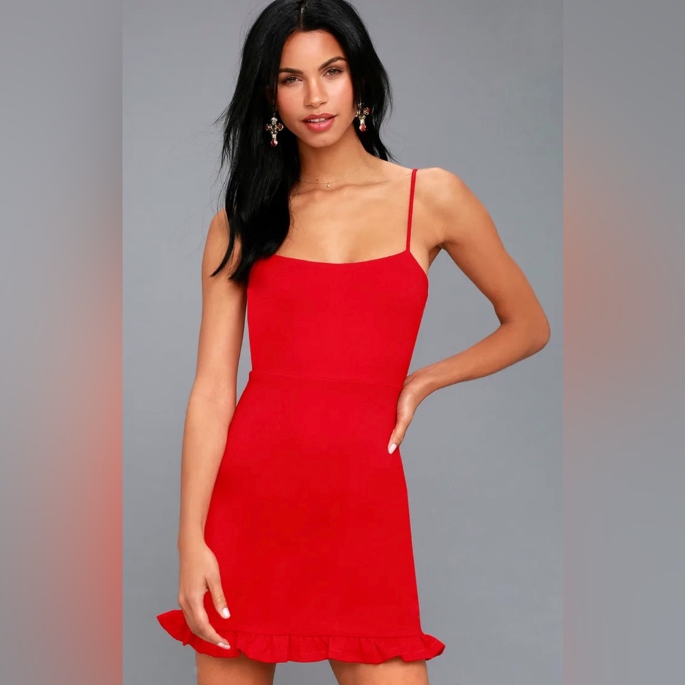 NWT Lulu’s Spoonful of Sass Red Bodycon Mini Dress